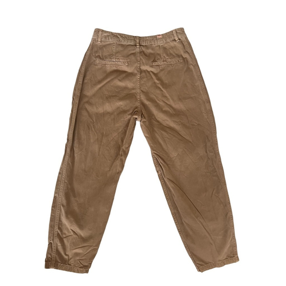 Zara Pleated Tapered High Waist Khaki Pants Size 8 - Picture 2 of 4